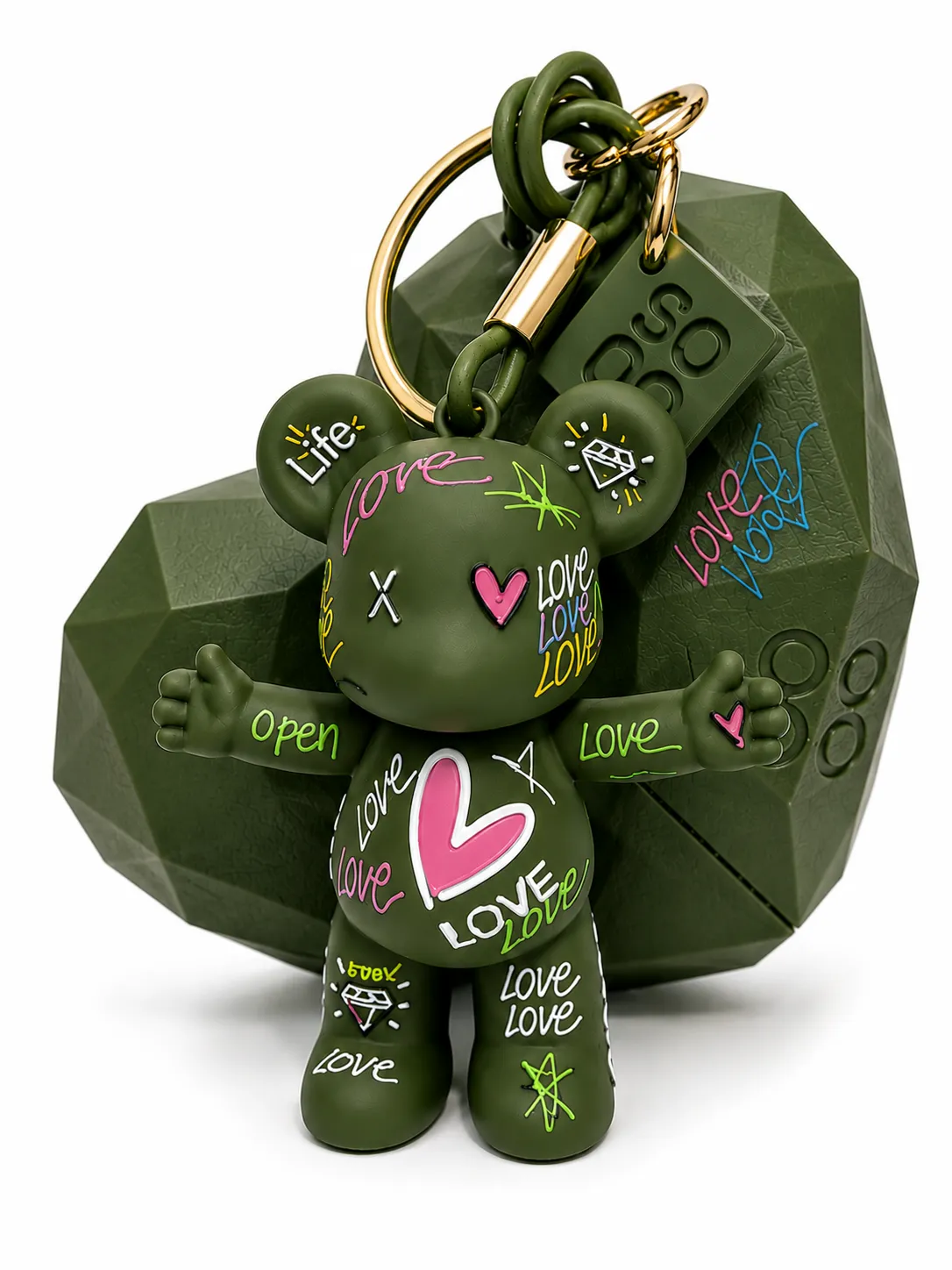 Open Love - Bag Charm - open-love-green-heart