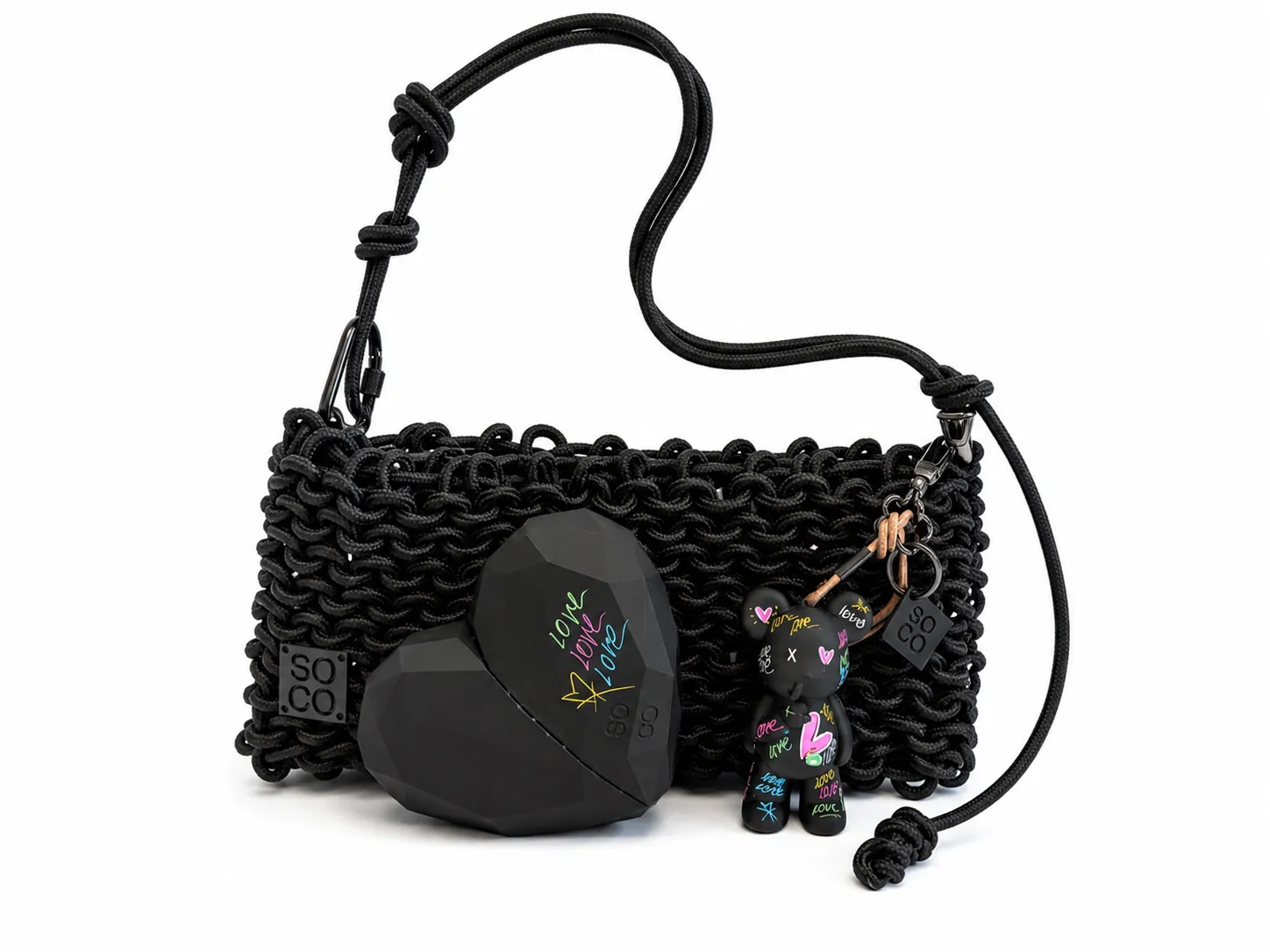 Secret Love - Bag Charm + Black Handbag (Nina)
