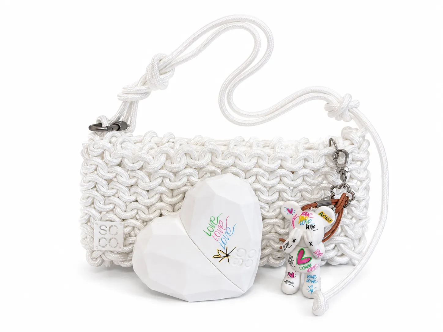 Blind Love - Bag Charm + White Handbag (Nina)
